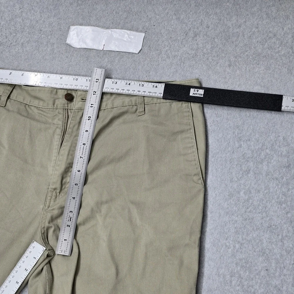 Volcom Men Shorts 36 Khaki Chino Twill Vmonty Short Button 10